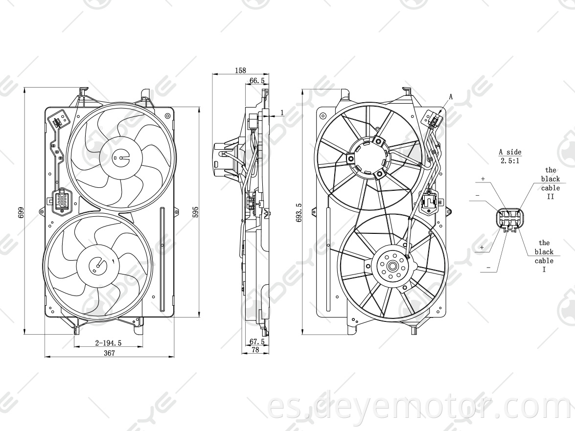 Ventilador de refrigeración a prueba de polvo vendedor caliente 1075132 para FORD FOCUS